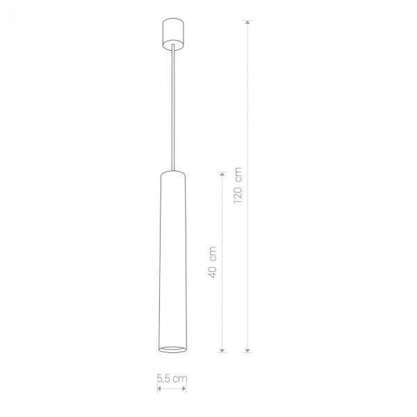 Moderne Pendelleuchte in anthrazit 40/120 cm