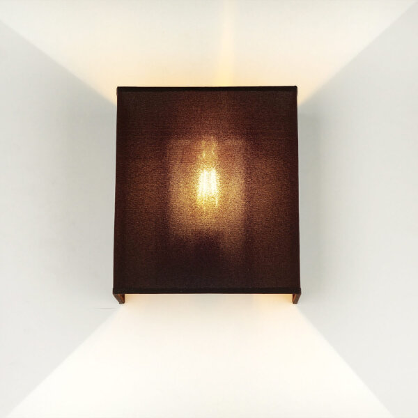 Moderne Wandlampe ALICE Stoffschirm Braun E27 Wohnzimmer
