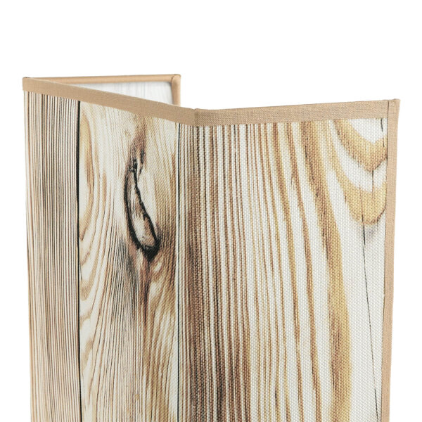 Eckige Wandleuchte Stoff Loft Design Holz Optik E27