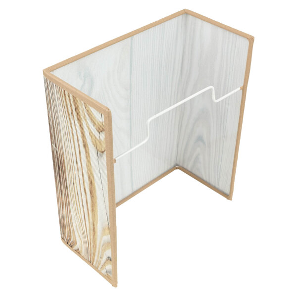 Eckige Wandleuchte Stoff Loft Design Holz Optik E27