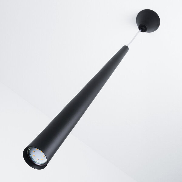 Pendelleuchte Schwarz Metall schmal GU10
