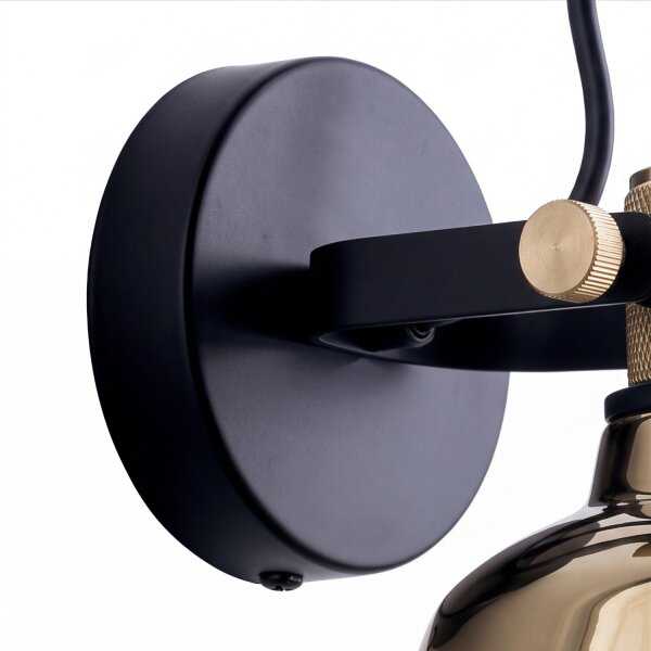 Wandlampe ZERO in Gold Glas rund Look Spot Lampe