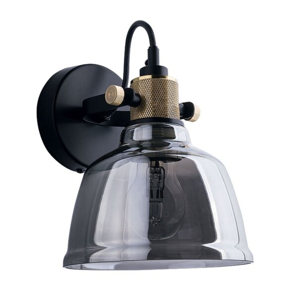 Wandlampe ZERO in Rauch Schwarz Glas Spot Lampe