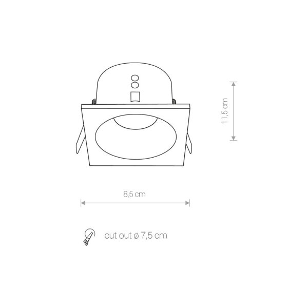 Weißer Einbauspot Aluminium B:8,5cm GU10 Zeitlos
