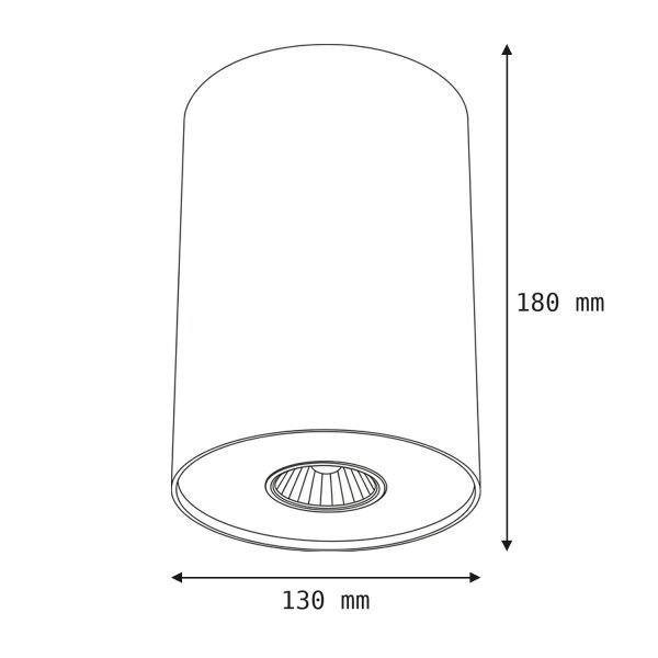 Dezente Deckenlampe Wohnzimmer Spot Ø13cm 18cm POINT
