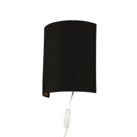 Stoff Wandlampe mit Kabel Schalter Schwarz ALICE