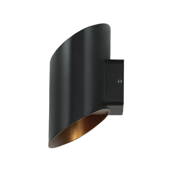 LED Außenwandlampe Up Down in Gold Schwarz IP54 5W