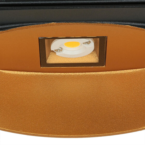 LED Außenwandlampe Up Down in Gold Schwarz IP54 5W