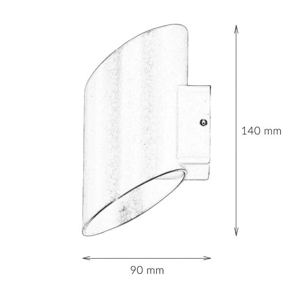 LED Außenwandlampe Up Down in Gold Schwarz IP54 5W