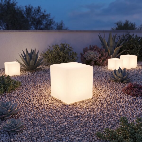 Lichtwürfel CUMULUS IP44 Weiß 60cm Lampe Leuchte