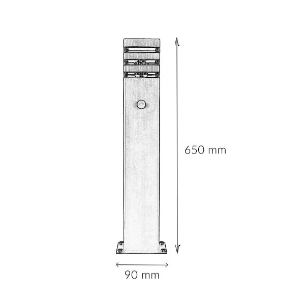 Stehlampe RIO Schwarz Aluminium 65cm außen Lampe
