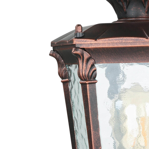 Außen Stehlampe Bronze Antik Ornament Glas E27 AMUR