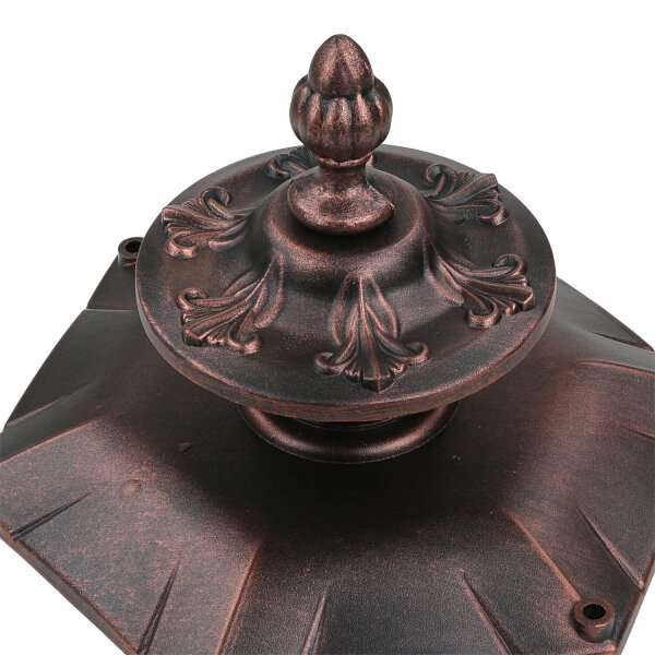 Außen Stehlampe Bronze Antik Ornament Glas E27 AMUR