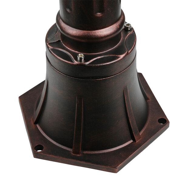 Außen Stehlampe Bronze Antik Ornament Glas E27 AMUR