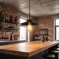 Pendelleuchte Industrial Design in Bronze Esstisch...