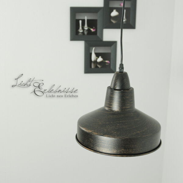 Pendelleuchte Industrial aus Metall Ø 26 cm Braun antik