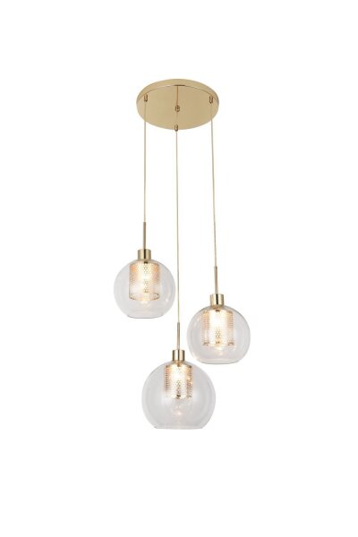 Pendelleuchte Modern in Gold 3-flammig E27 Küche