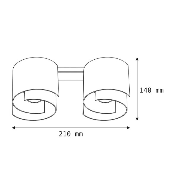 Deckenleuchte Weiß Metall Design rund 2x GU10