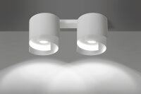 Deckenleuchte Wei&szlig; Metall Design rund 2x GU10