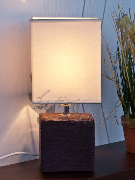 Nachttischleuchte weiß braun E27 H:30cm Keramik