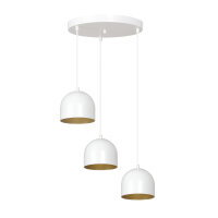 Weiße Pendelleuchte Metall 3-flammig rund Retro