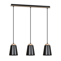 Metall Hängelampe Schwarz Metall Holz Esstisch
