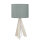 Edle Tischlampe Holz Stoffschirm Grau 31cm Ø17cm