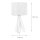 Edle Tischlampe Holz Stoffschirm Grau 31cm Ø17cm