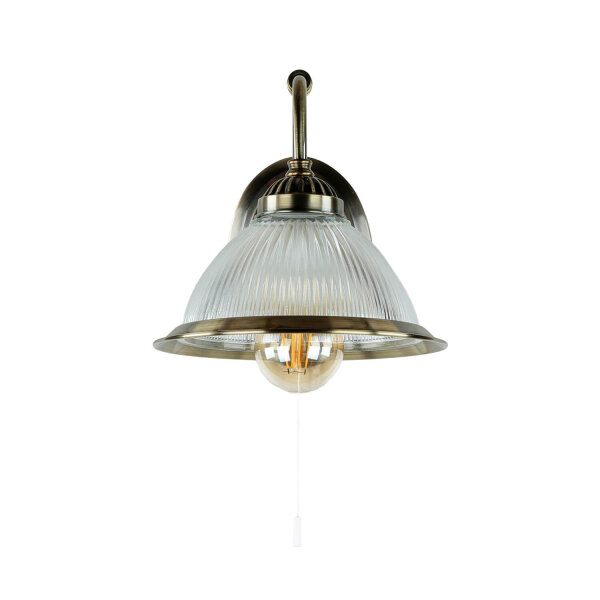 Jugendstil Wandlampe mit Glasschirm Antik