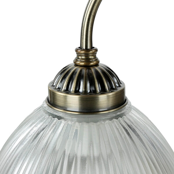 Jugendstil Wandlampe mit Glasschirm Antik