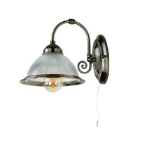 Jugendstil Wandlampe mit Glasschirm Antik