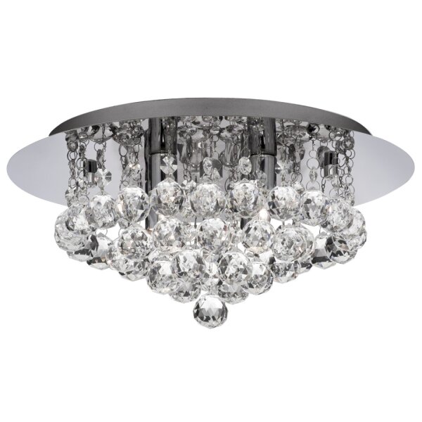 Klassische Kristall Deckenleuchte Deckenlampe in Chrom