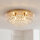 Klassische Deckenleuchte Gold Kristall Glas Metall 8x G9 Ø55 cm