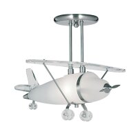 Deckenlampe Kinderzimmer Flugzeug E27 Metall Glas