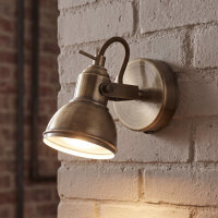 Wandspot Metall Messing schwenkbar B:10 cm GU10 Retro