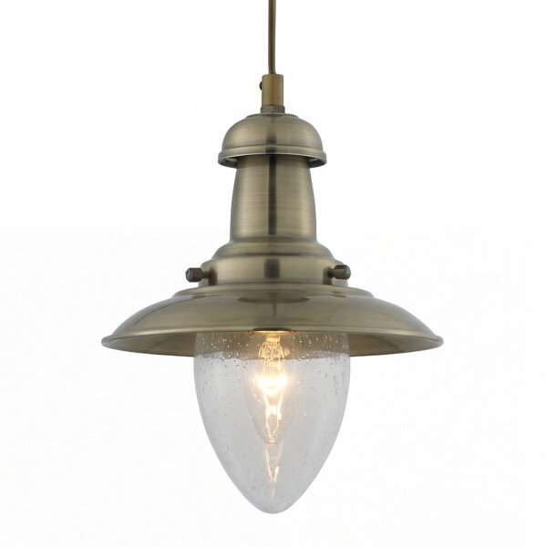 Pendelleuchte Industrie Bronze Glas E27 Ø18 cm Maritim