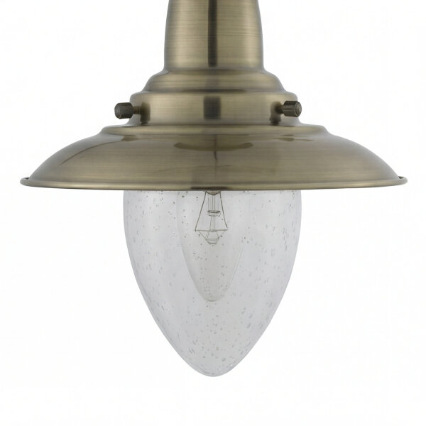 Pendelleuchte Industrie Bronze Glas E27 Ø18 cm Maritim