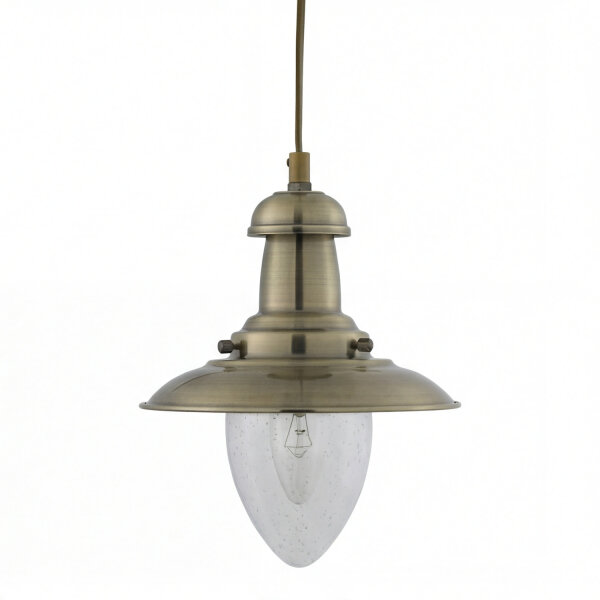 Pendelleuchte Industrie Bronze Glas E27 Ø18 cm Maritim