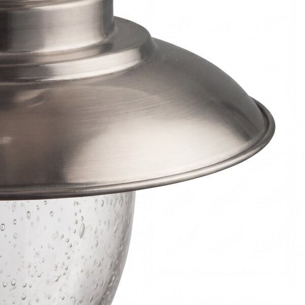 Pendelleuchte Industrie Silber Glas E27 Ø18 cm Maritim