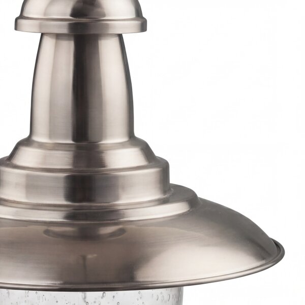 Pendelleuchte Industrie Silber Glas E27 Ø18 cm Maritim