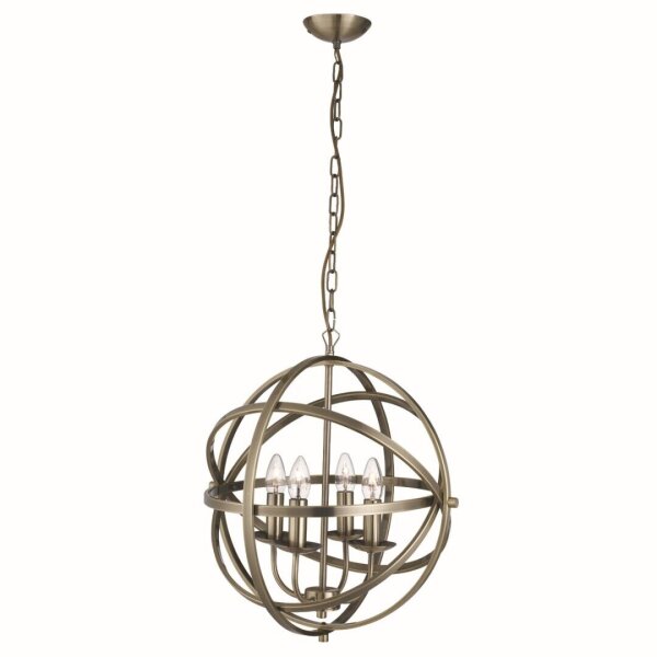 Hängeleuchte in Bronze 4-flmg