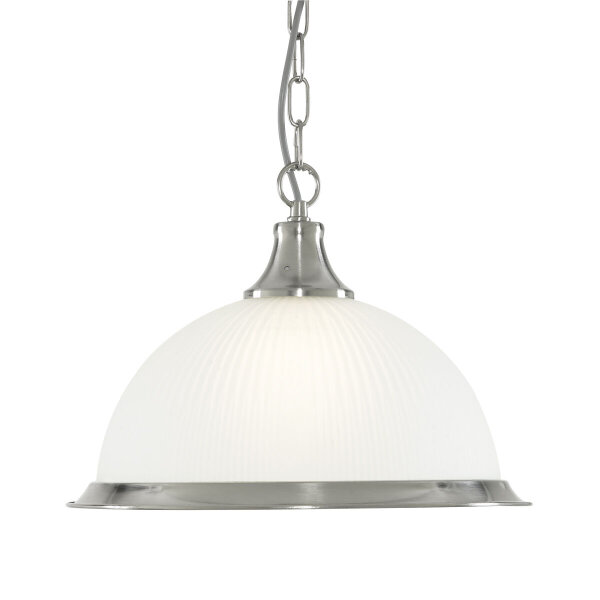 Pendelleuchte mit Glasschirm Silbern