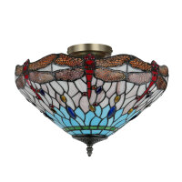 Deckenleuchte Tiffany Stil Ø 40 cm 3x E14 Buntglas