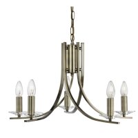 Moderne H&auml;ngeleuchte antik messing 5-flmg.