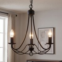 Klassischer Kronleuchter Schwarz Rustikal B:46 cm E14