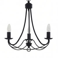 Klassischer Kronleuchter Schwarz Rustikal B:46 cm E14