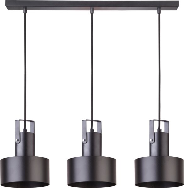 Coole Hängelampe Rif Schwarz mit Zierbügel 3 flmg