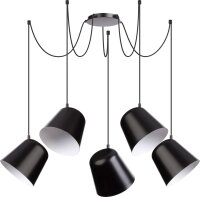 Lange H&auml;ngelampe Jawa 5 flexible Pendel Schwarz