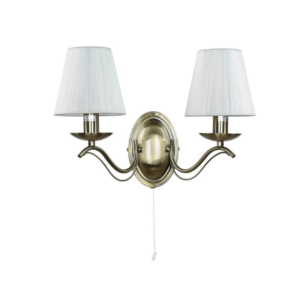 Wandleuchte 2-flmg. im Jugendstil messingfarben