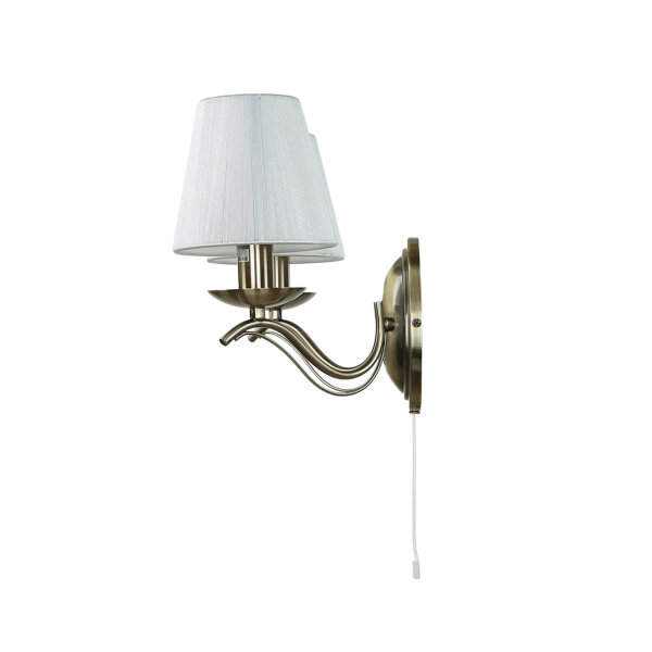 Wandleuchte 2-flmg. im Jugendstil messingfarben